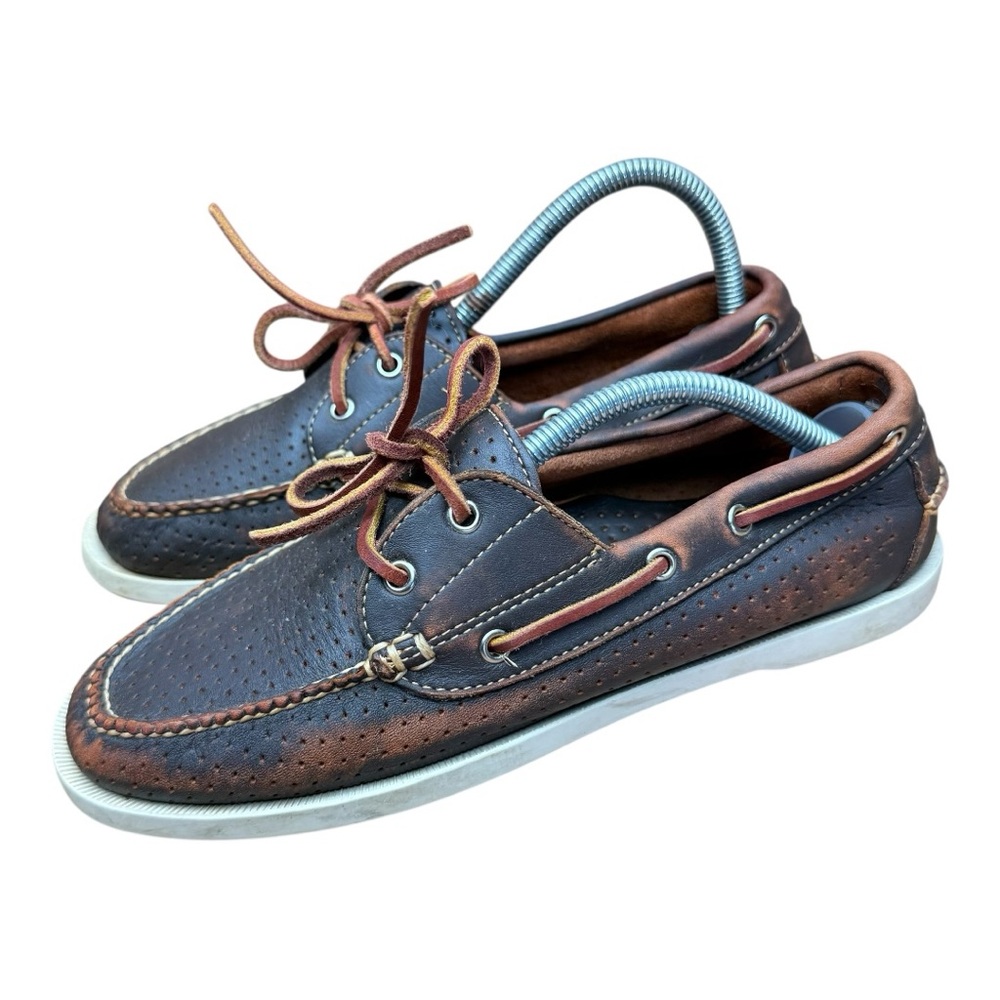 LL bean women  size 8 Brown Leather Boat Shoes
